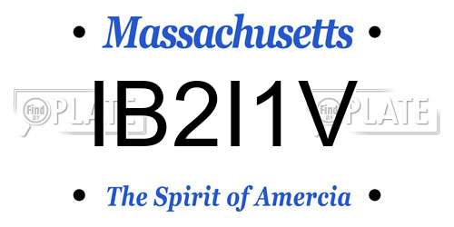IB2I1V Massachusetts License Plate
