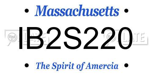 IB2S220 Massachusetts License Plate