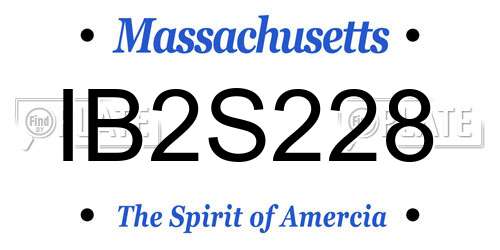 IB2S228 Massachusetts License Plate