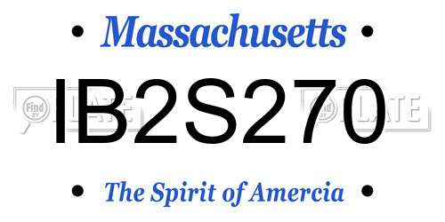 IB2S270 Massachusetts License Plate