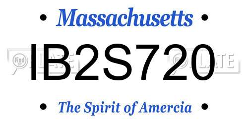IB2S720 Massachusetts License Plate