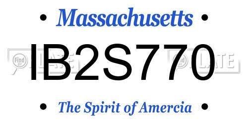 IB2S770 Massachusetts License Plate