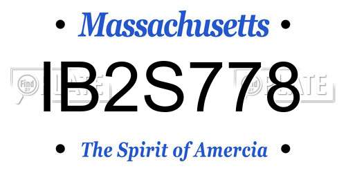 IB2S778 Massachusetts License Plate