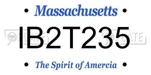 IB2T235 Massachusetts License Plate