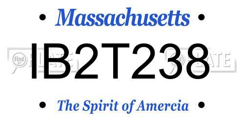 IB2T238 Massachusetts License Plate