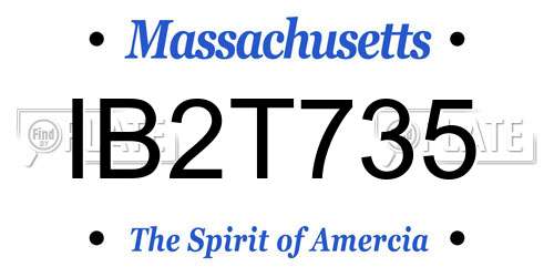 IB2T735 Massachusetts License Plate