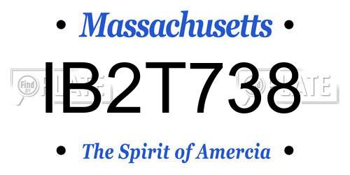 IB2T738 Massachusetts License Plate