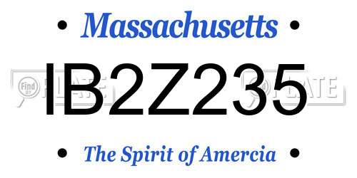 IB2Z235 Massachusetts License Plate