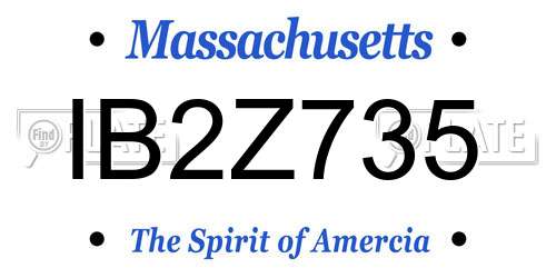 IB2Z735 Massachusetts License Plate