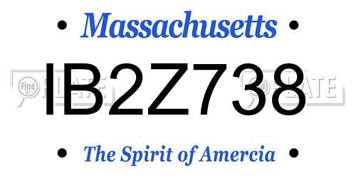 IB2Z738 Massachusetts License Plate