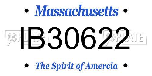 IB30622 Massachusetts License Plate
