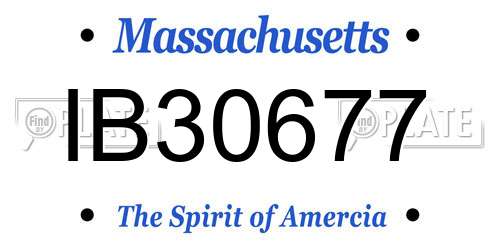 IB30677 Massachusetts License Plate