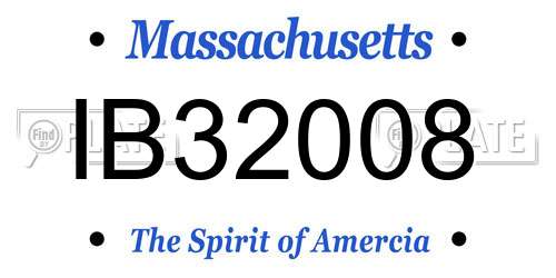 IB32008 Massachusetts License Plate