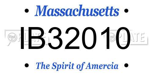 IB32010 Massachusetts License Plate