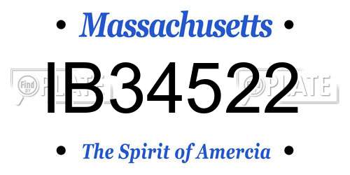 IB34522 Massachusetts License Plate