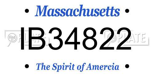 IB34822 Massachusetts License Plate