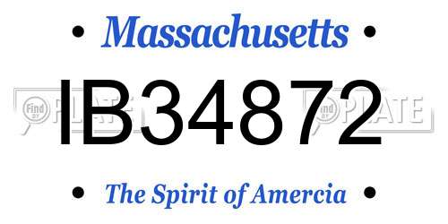 IB34872 Massachusetts License Plate