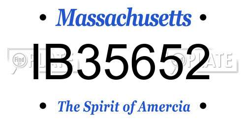 IB35652 Massachusetts License Plate