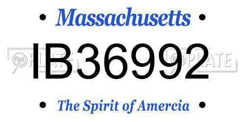 IB36992 Massachusetts License Plate