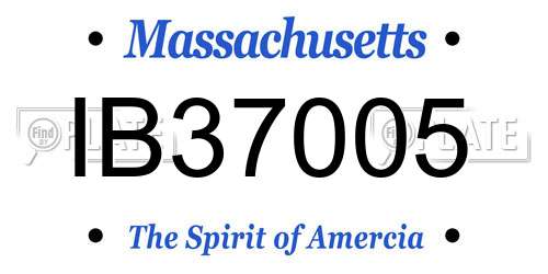 IB37005 Massachusetts License Plate