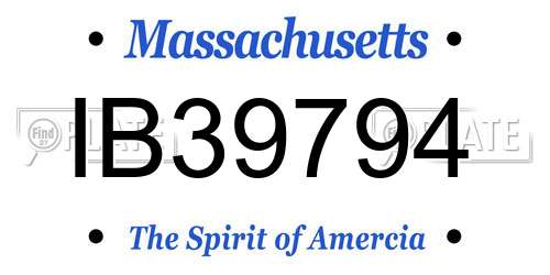 IB39794 Massachusetts License Plate