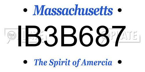 IB3B687 Massachusetts License Plate