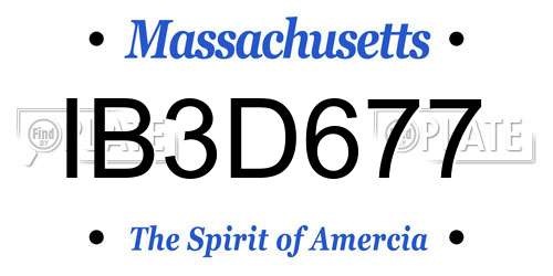 IB3D677 Massachusetts License Plate