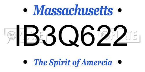 IB3Q622 Massachusetts License Plate
