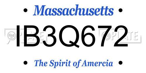 IB3Q672 Massachusetts License Plate