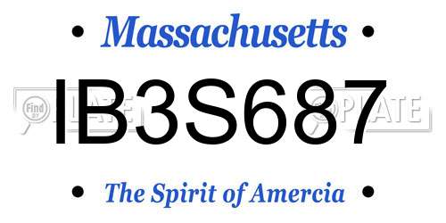 IB3S687 Massachusetts License Plate