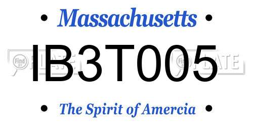 IB3T005 Massachusetts License Plate