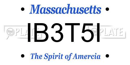 IB3T5I Massachusetts License Plate