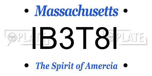 IB3T8I Massachusetts License Plate