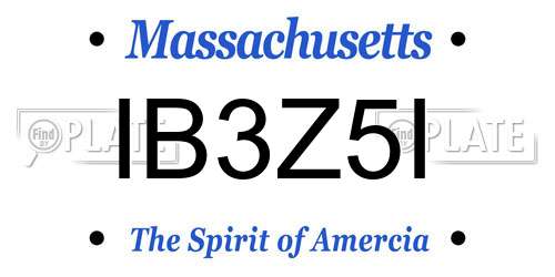 IB3Z5I Massachusetts License Plate