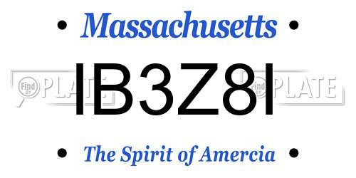 IB3Z8I Massachusetts License Plate