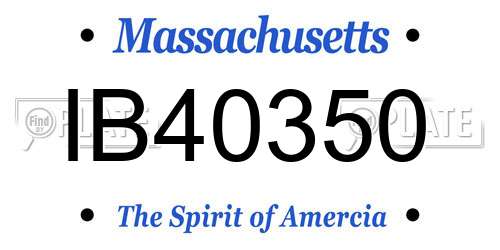 IB40350 Massachusetts License Plate