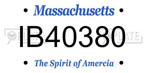 IB40380 Massachusetts License Plate