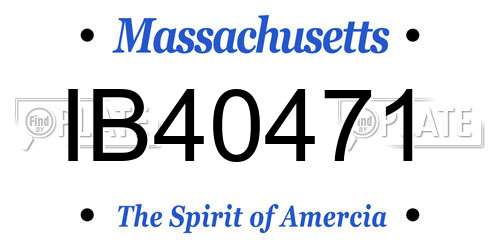 IB40471 Massachusetts License Plate