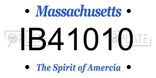 IB41010 Massachusetts License Plate
