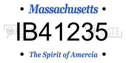 IB41235 Massachusetts License Plate