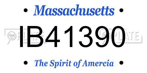 IB41390 Massachusetts License Plate