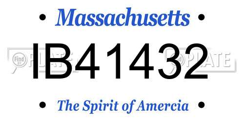 IB41432 Massachusetts License Plate