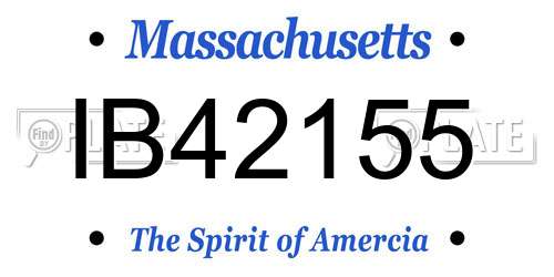 IB42155 Massachusetts License Plate
