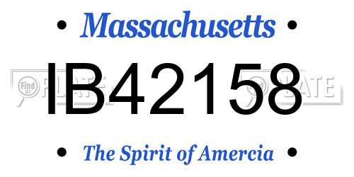 IB42158 Massachusetts License Plate