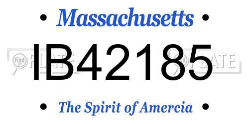 IB42185 Massachusetts License Plate