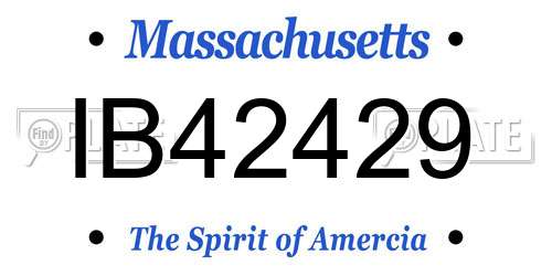 IB42429 Massachusetts License Plate