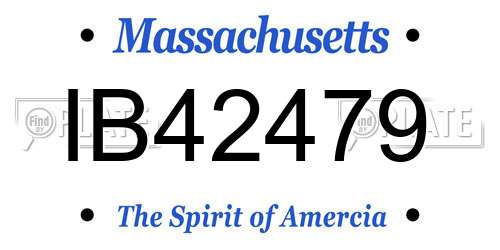 IB42479 Massachusetts License Plate
