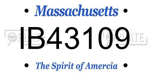 IB43109 Massachusetts License Plate