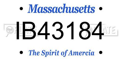 IB43184 Massachusetts License Plate