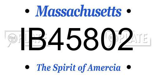 IB45802 Massachusetts License Plate